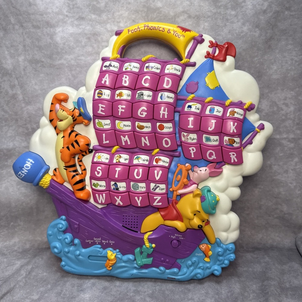 VTG Disney Winnie Pooh Phonics & You Electronic Alphabet Toy Works 2000 Tiger